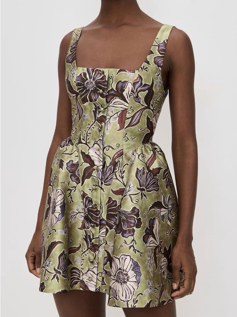Alémais Citron Flounce Mini Dress